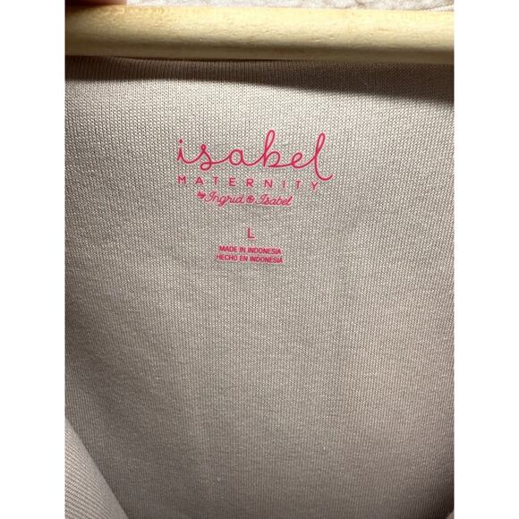 Isabel Maternity Sweater Jacket Half Zip Empire Cream Color Pockets Large NWT - Picture 6 of 9